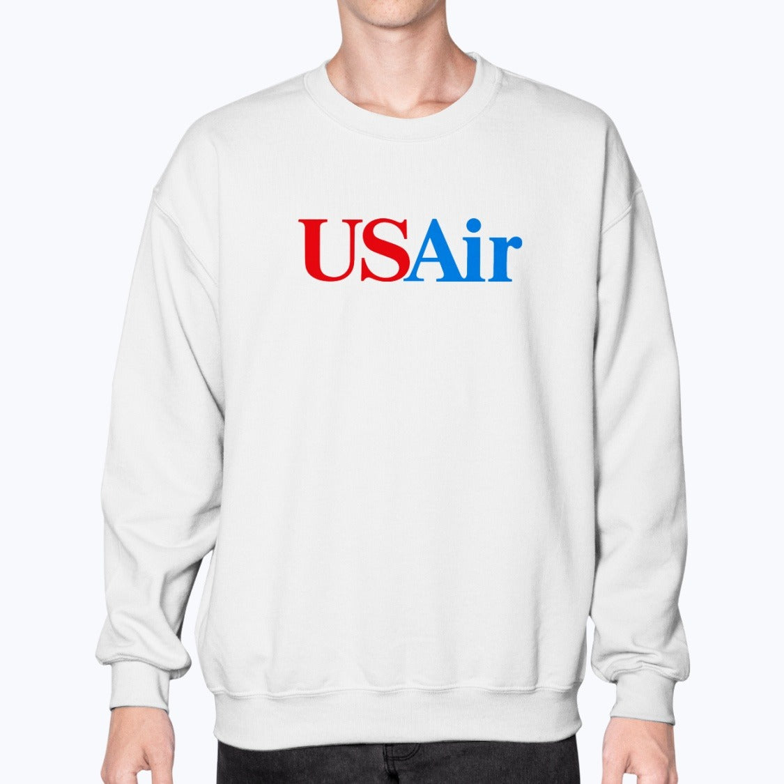 USAir Unisex Sweatshirt - White - Model