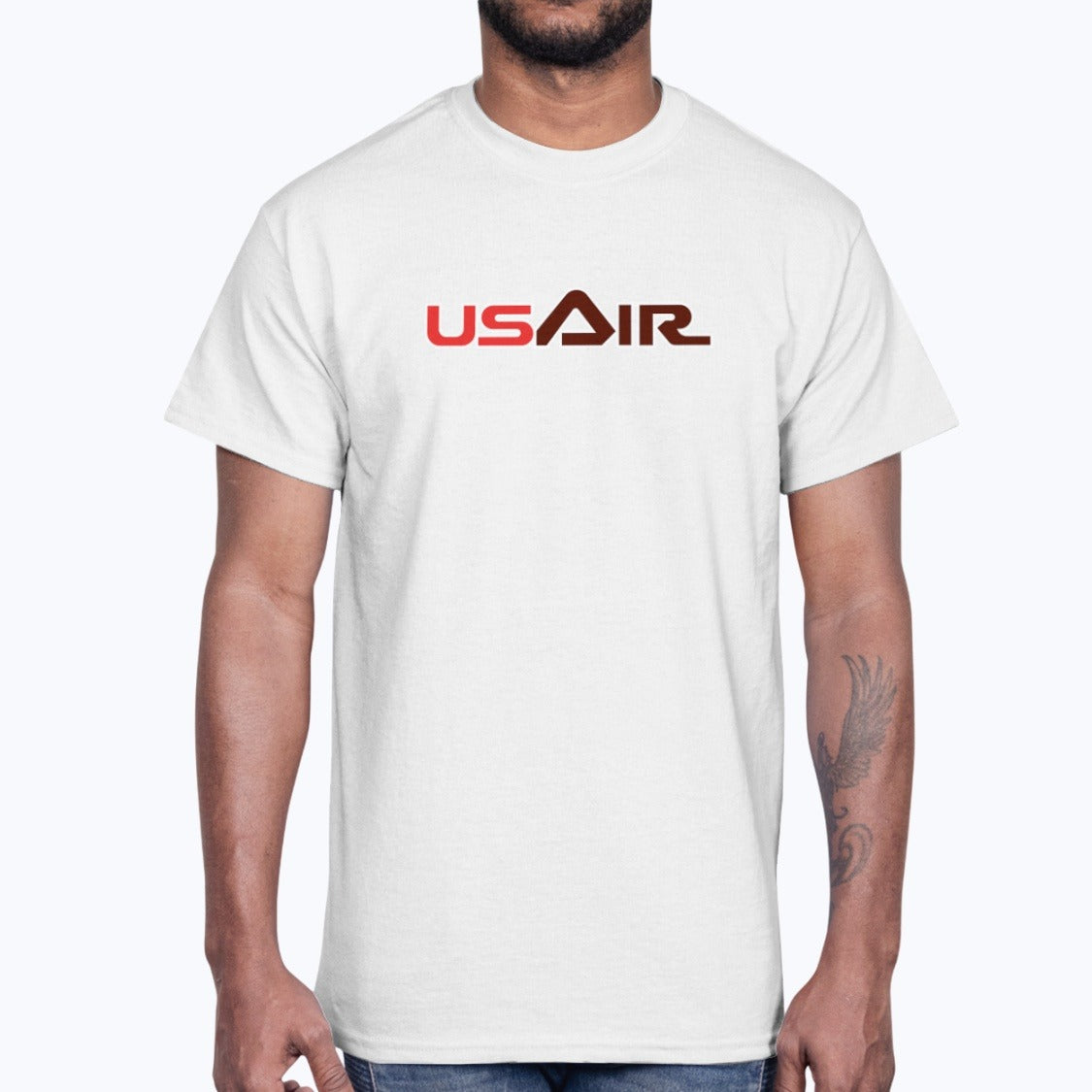 USAir Unisex T-Shirt - White - Model