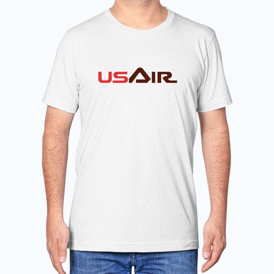 USAir Unisex T-Shirt - White - Model