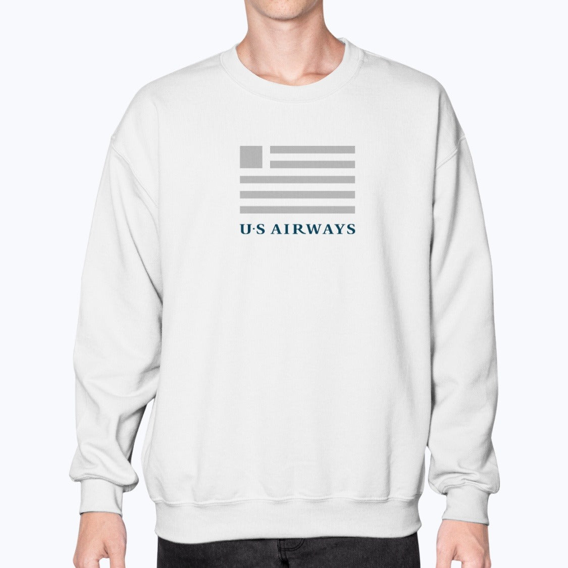 US Airways Unisex Sweatshirt - White - Model