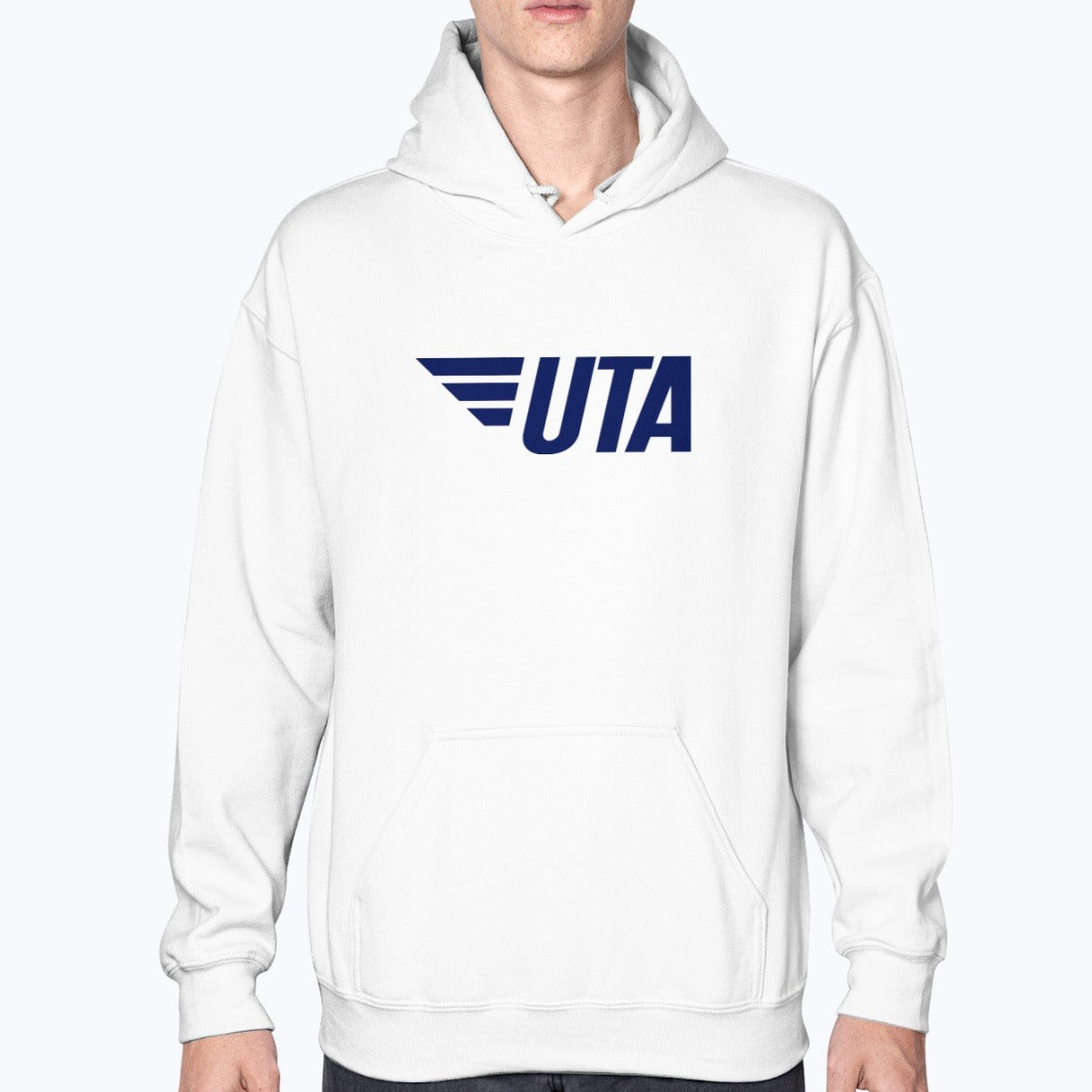 UTA Unisex Hoodie - White - Model
