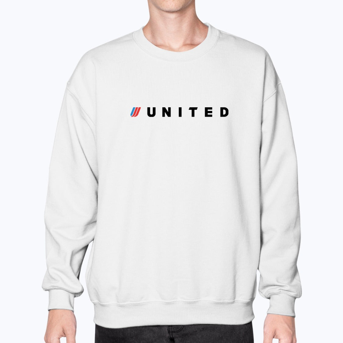 United Airlines 1998 Unisex Sweatshirt - White - Model