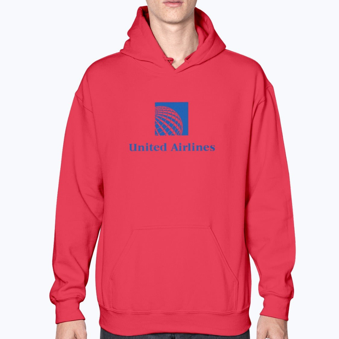United Airlines Unisex Hoodie - Red - Model