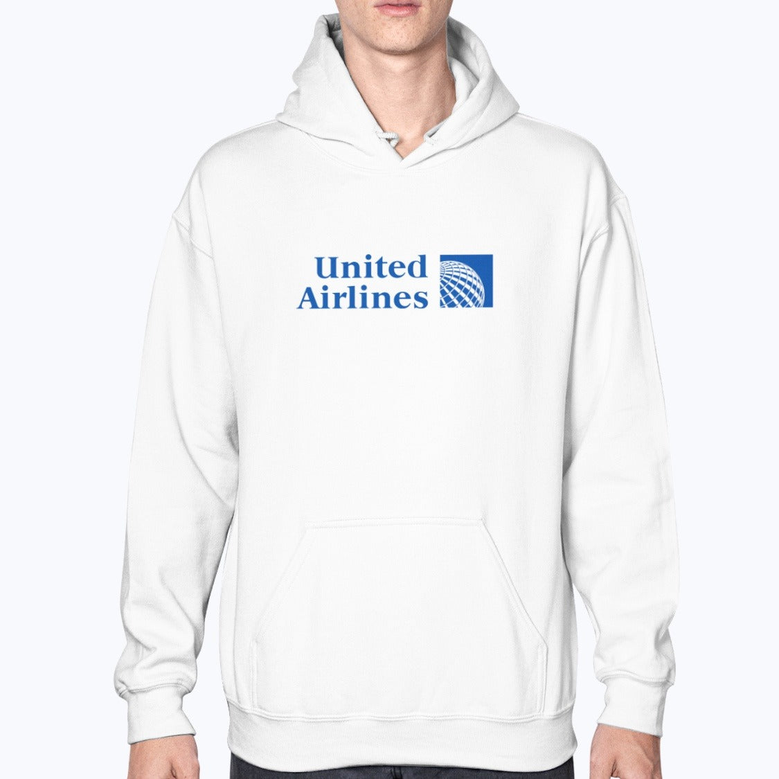 United Airlines Unisex Hoodie - White - Model
