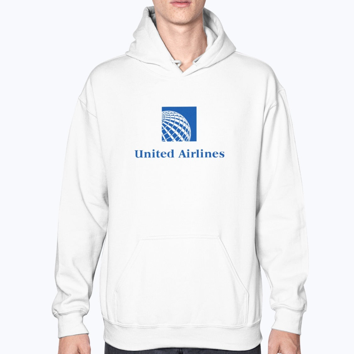 United Airlines Unisex Hoodie - White - Model