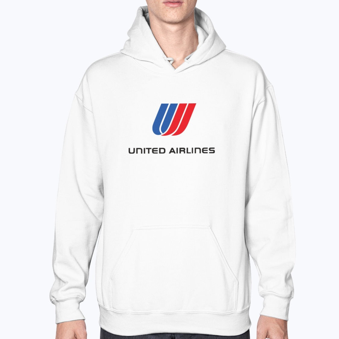 United Airlines Unisex Hoodie - White - Model