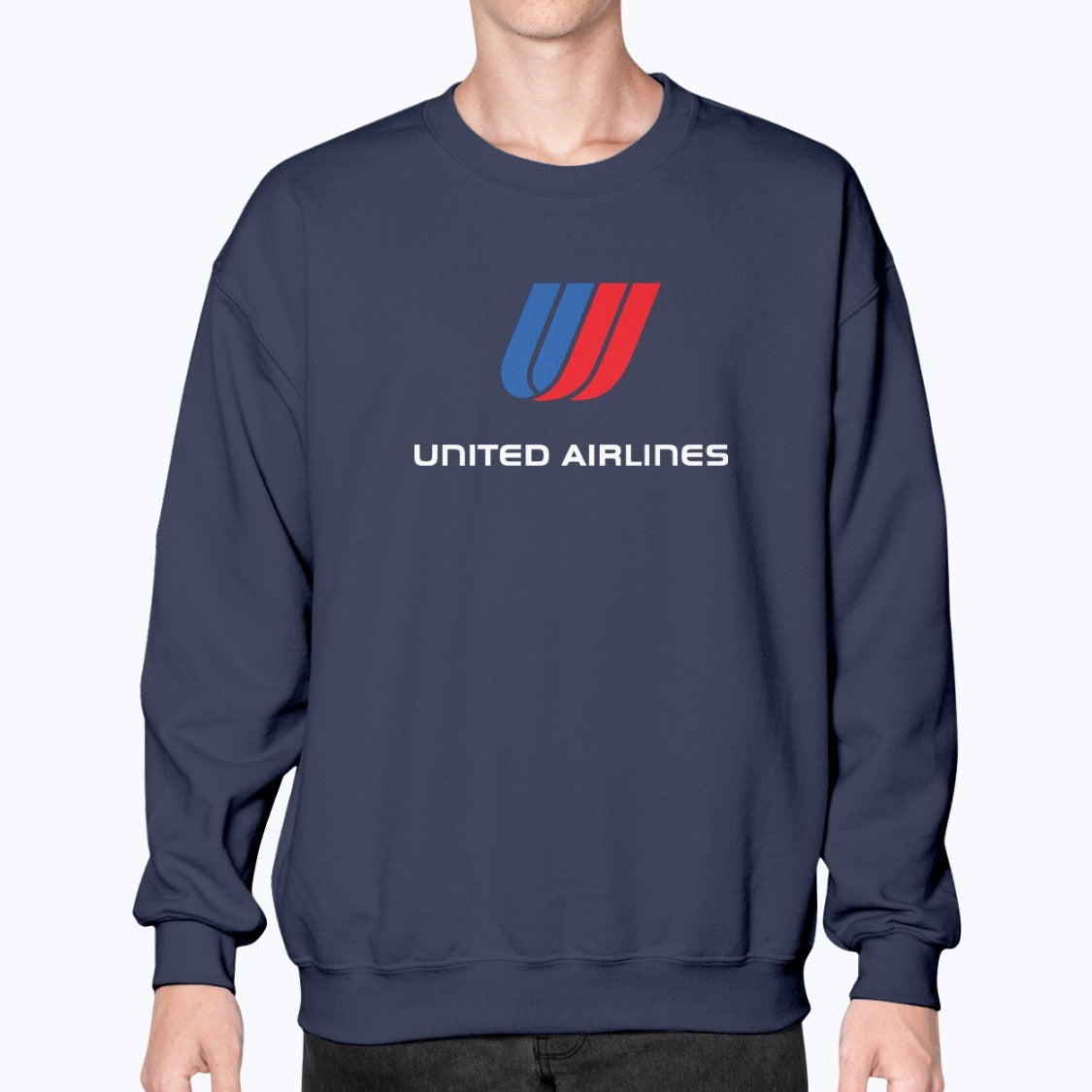 United Airlines Unisex Sweatshirt - Navy - Model