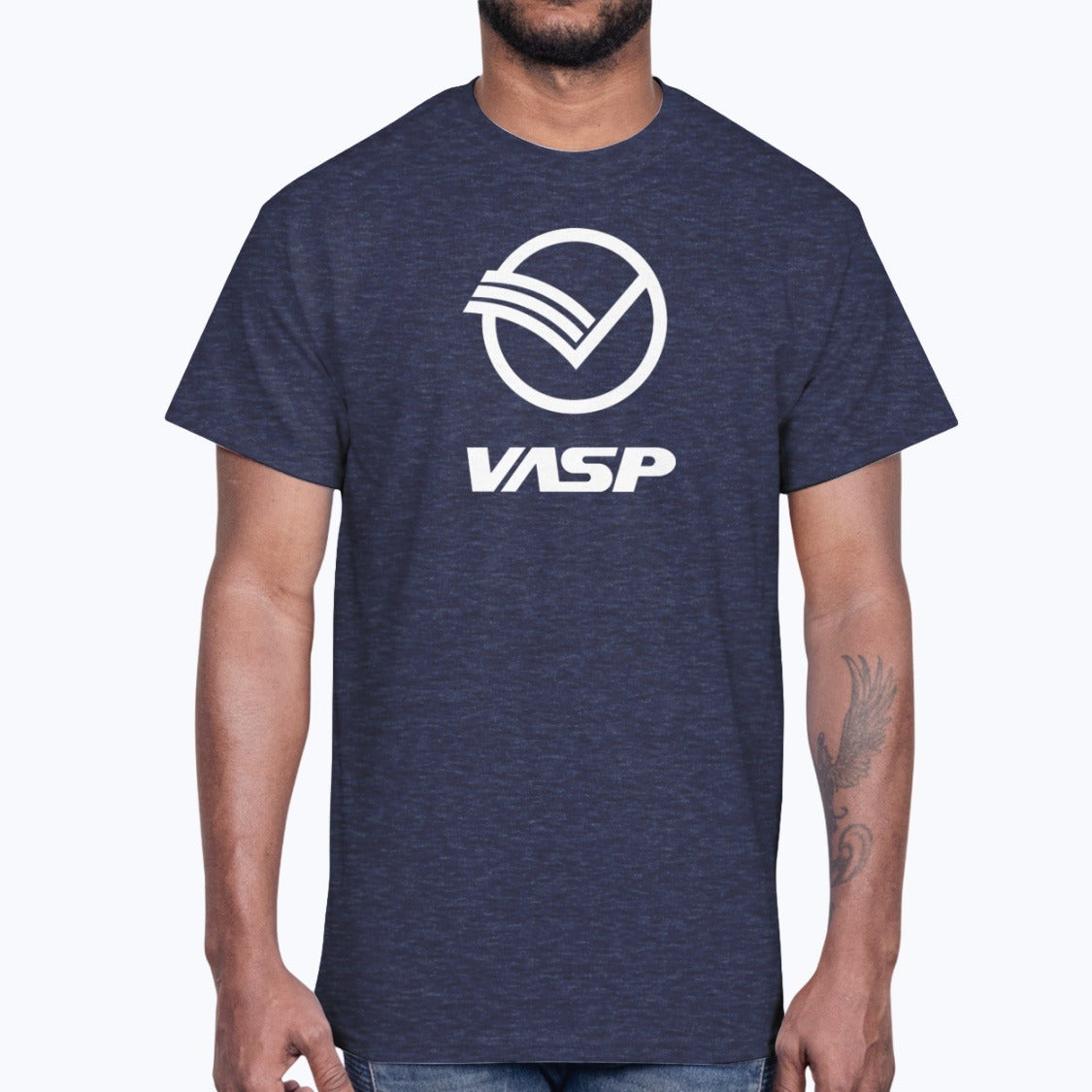 VASP Unisex T-Shirt - Heather Navy - Model