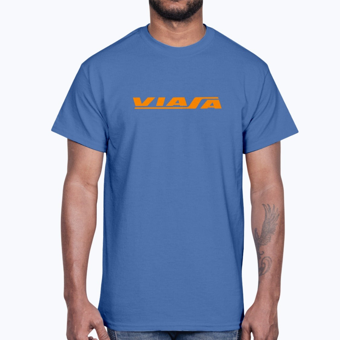 VIASA Unisex T-Shirt - Royal Blue - Model