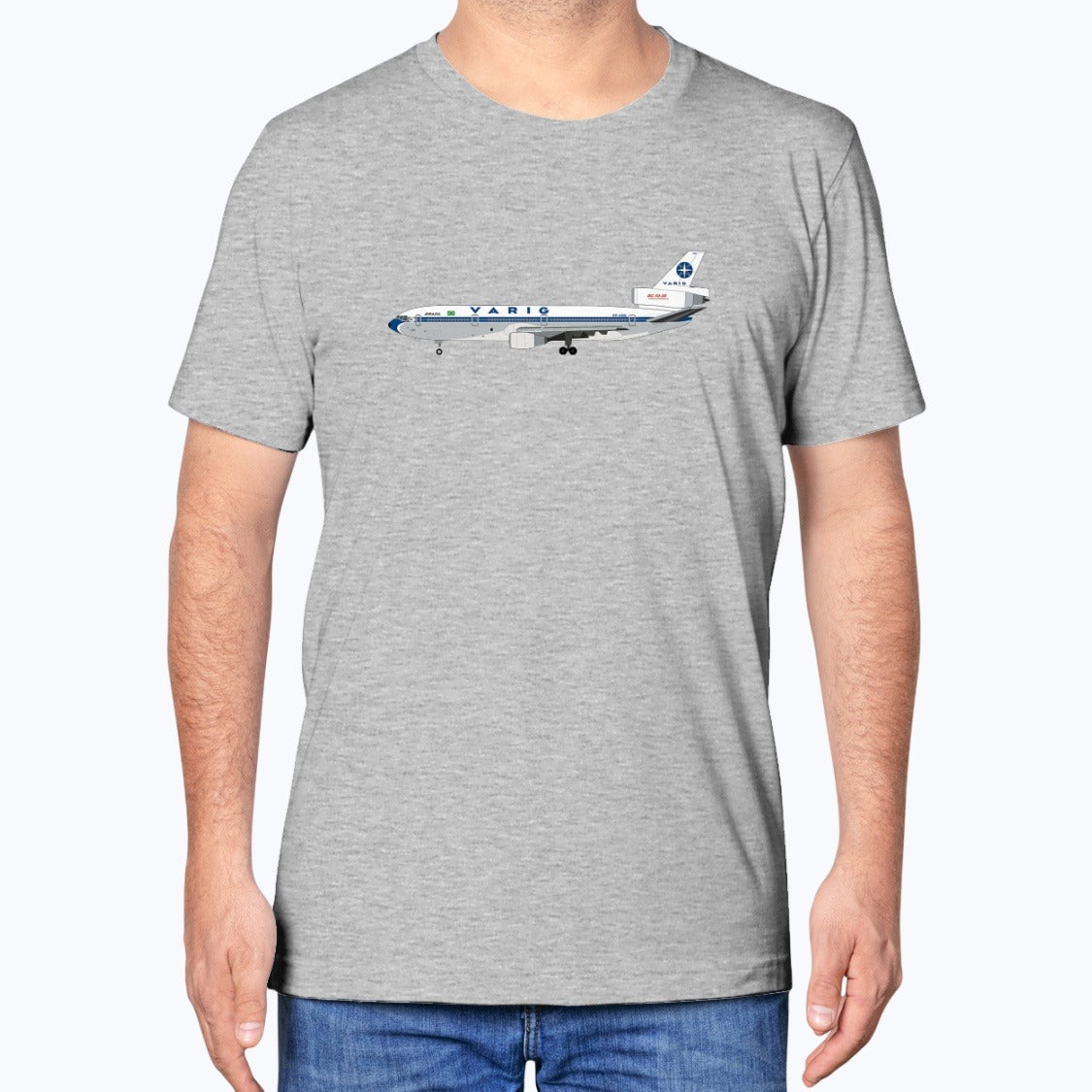 Varig DC-10 Unisex T-Shirt - Athletic Heather - Model