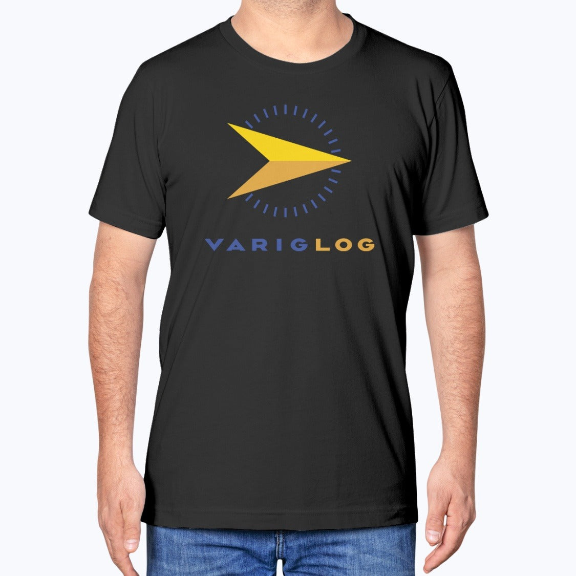Varig Log Unisex T-Shirt - Black - Model