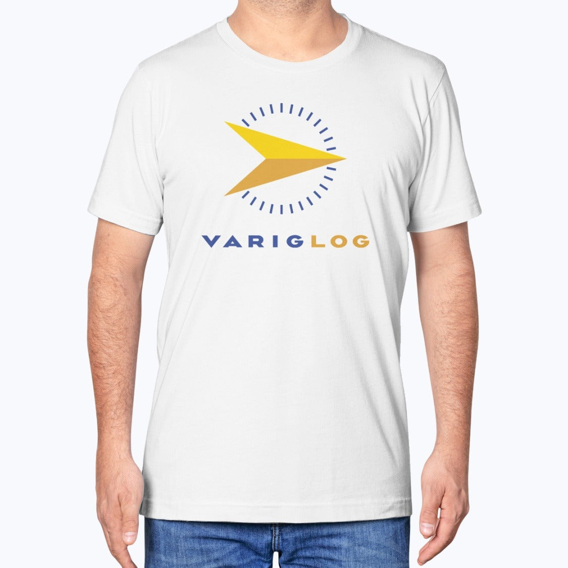 Varig Log Unisex T-Shirt - White - Model