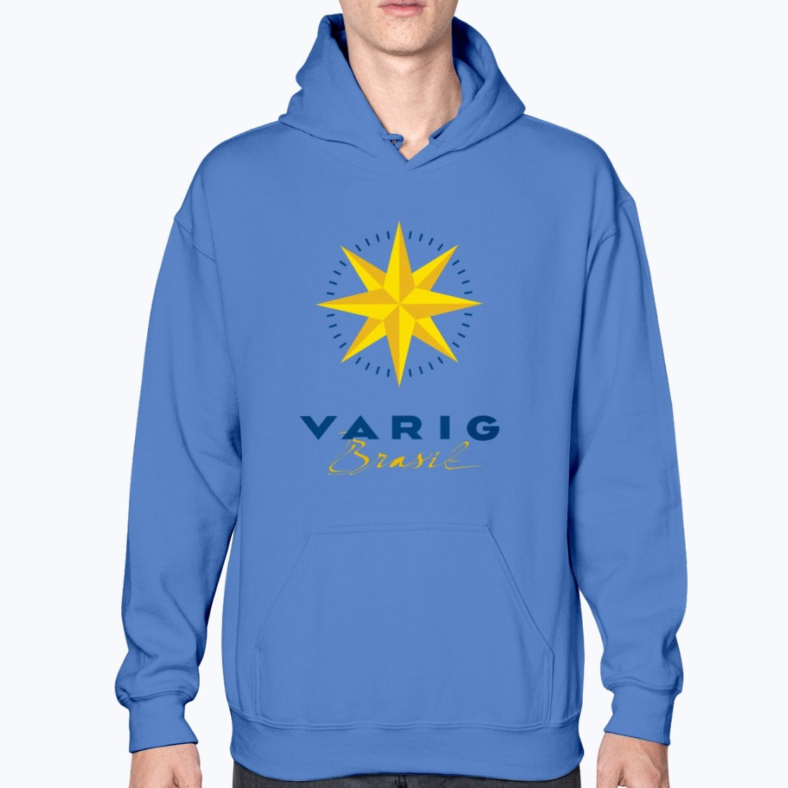 Varig Unisex Hoodie - Royal Blue - Model