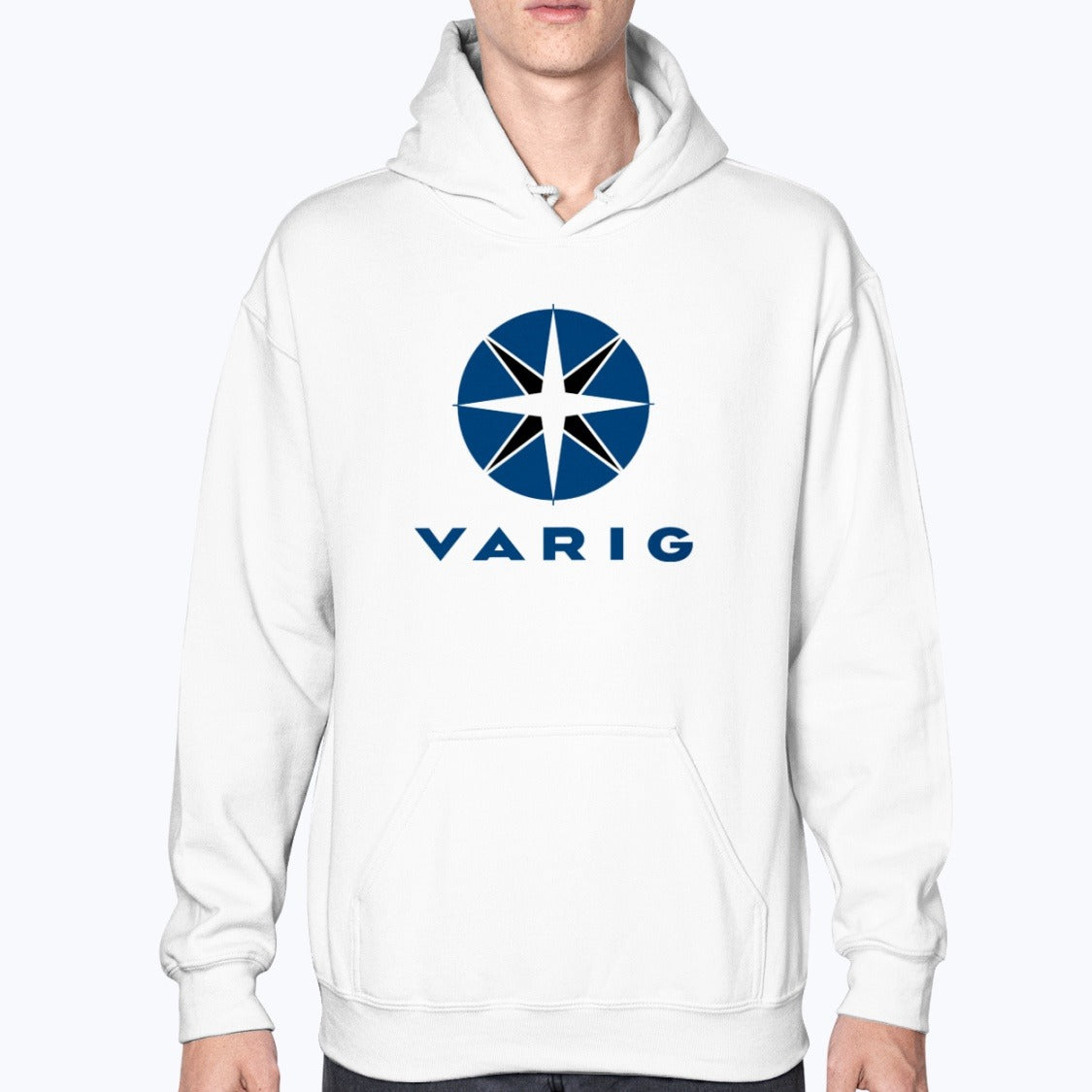 Varig Unisex Hoodie - White - Model