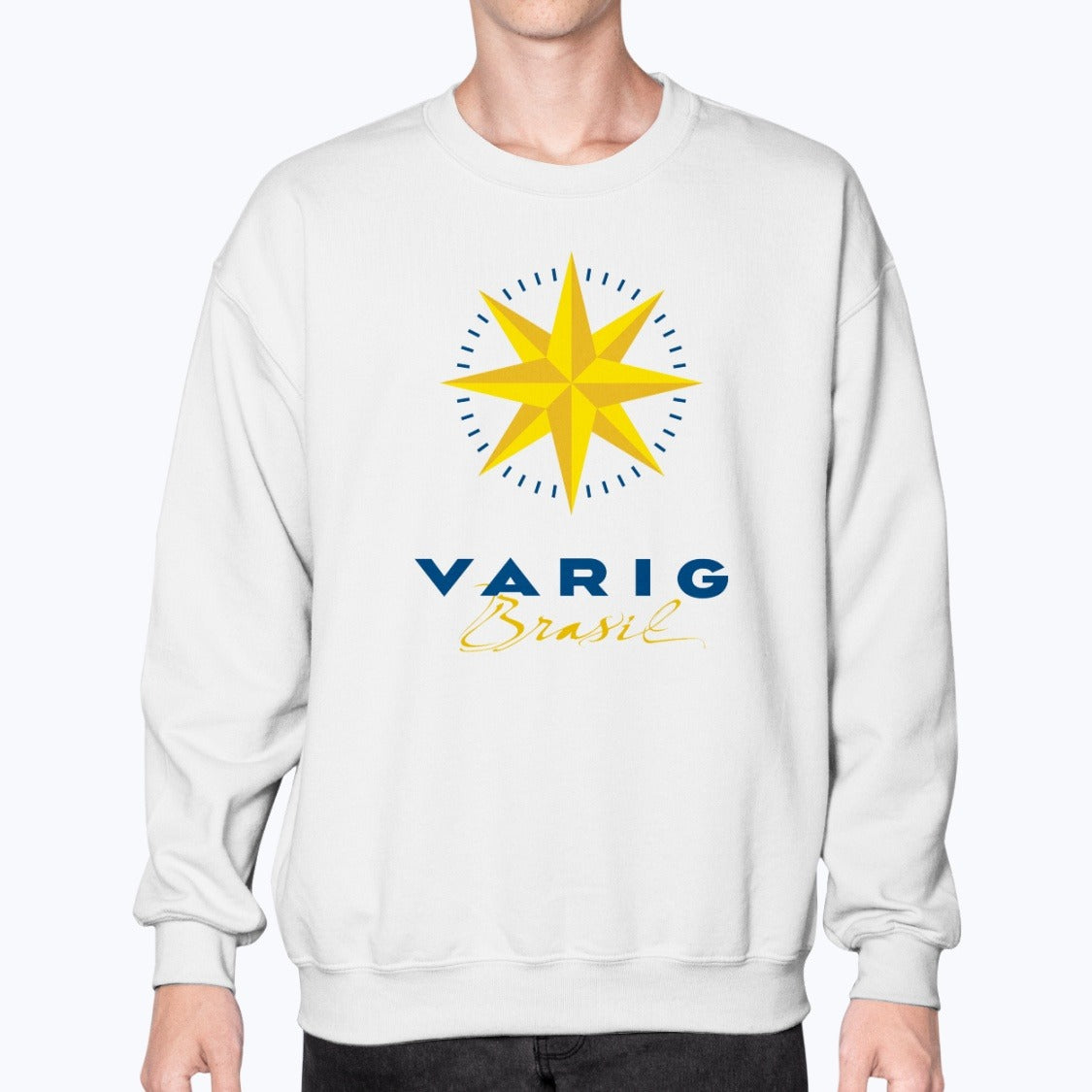 Varig Unisex Sweatshirt - White - Model