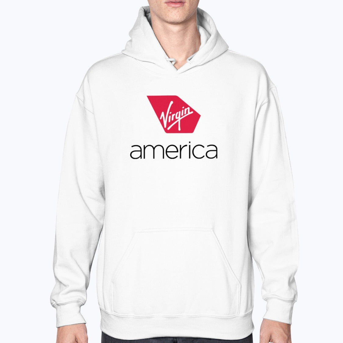 Virgin America Unisex Hoodie - White - Model