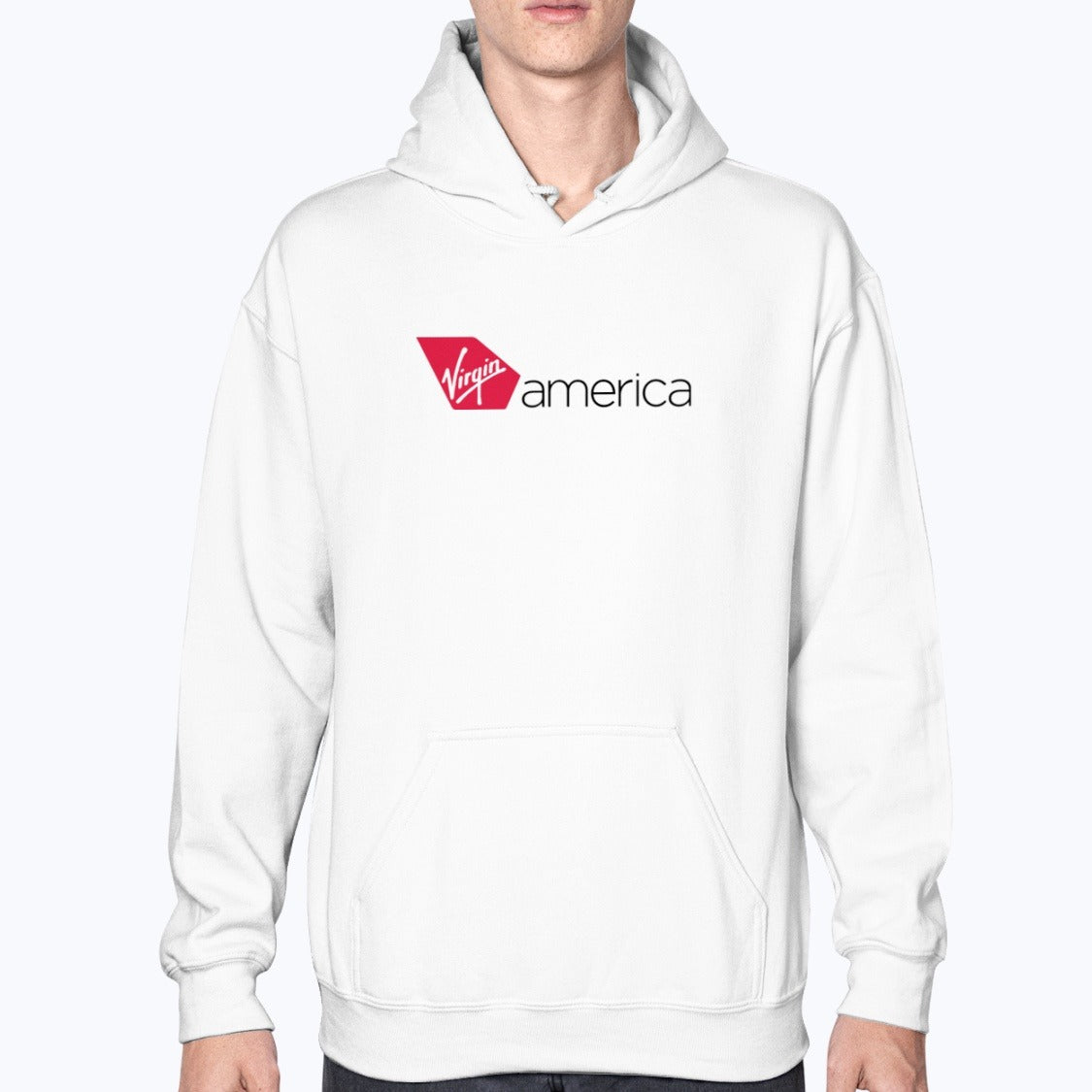 Virgin America Unisex Hoodie - White - Model