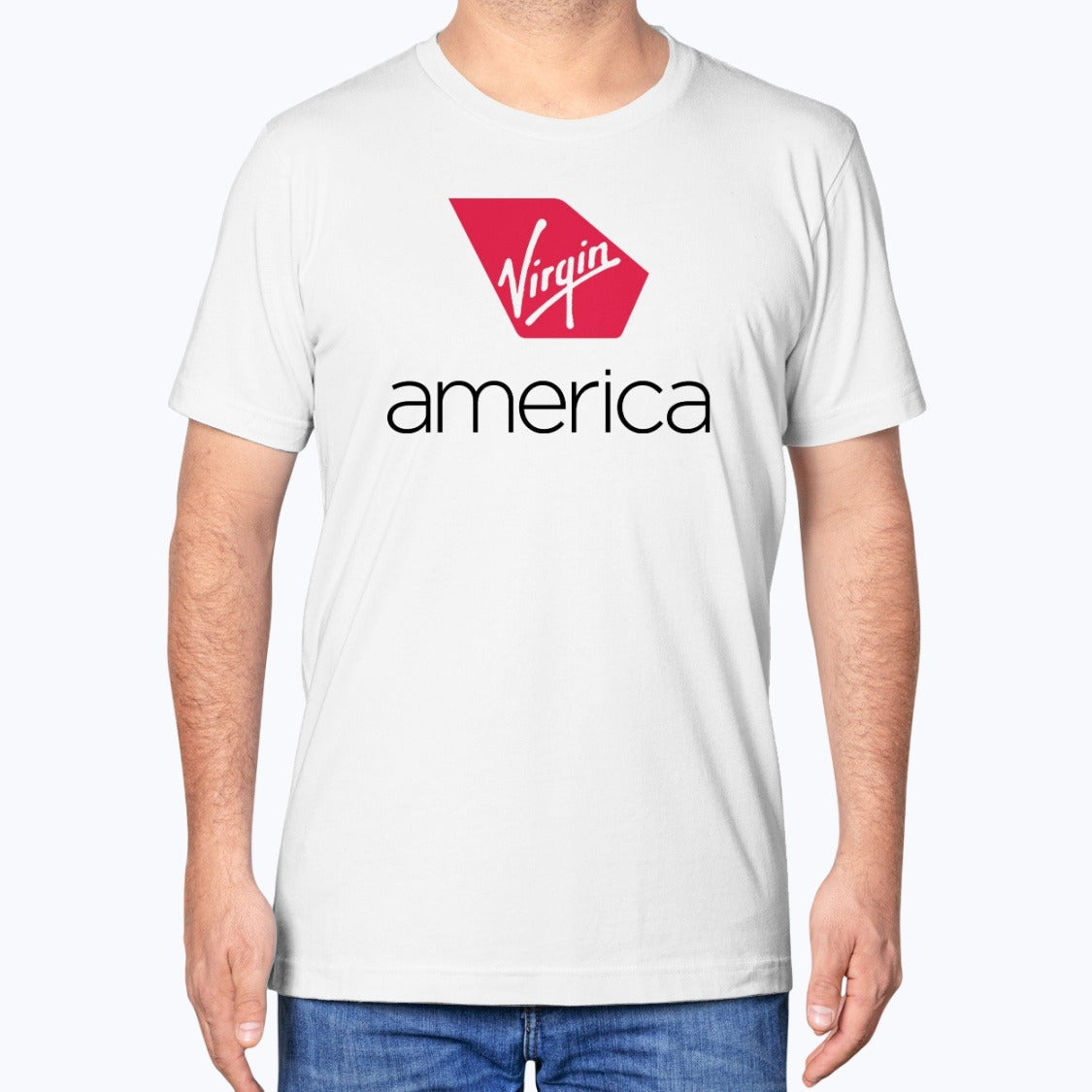 Virgin America Unisex T-Shirt - White - Model