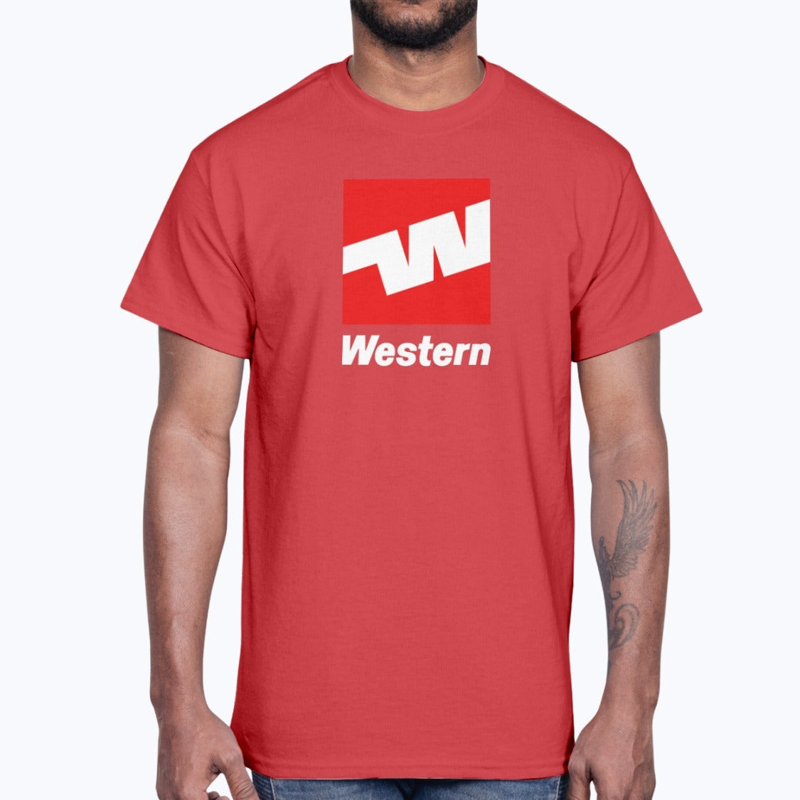 Western Airlines Unisex T-Shirt - Red - Model