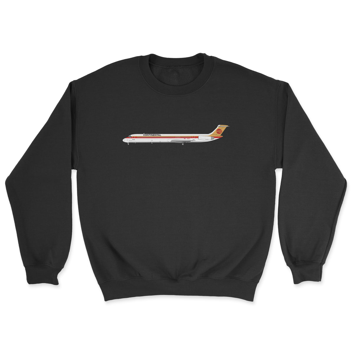 Continental Airlines Mcdonnell Douglas MD-80 Unisex Sweatshirt - Black