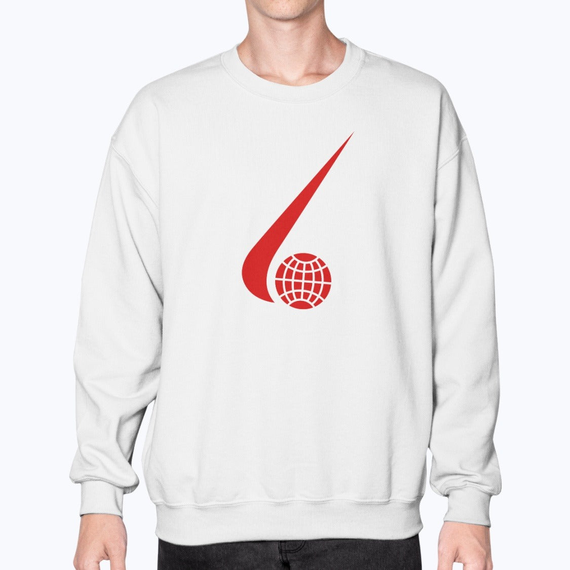 World Airways Unisex Sweatshirt - White - Model
