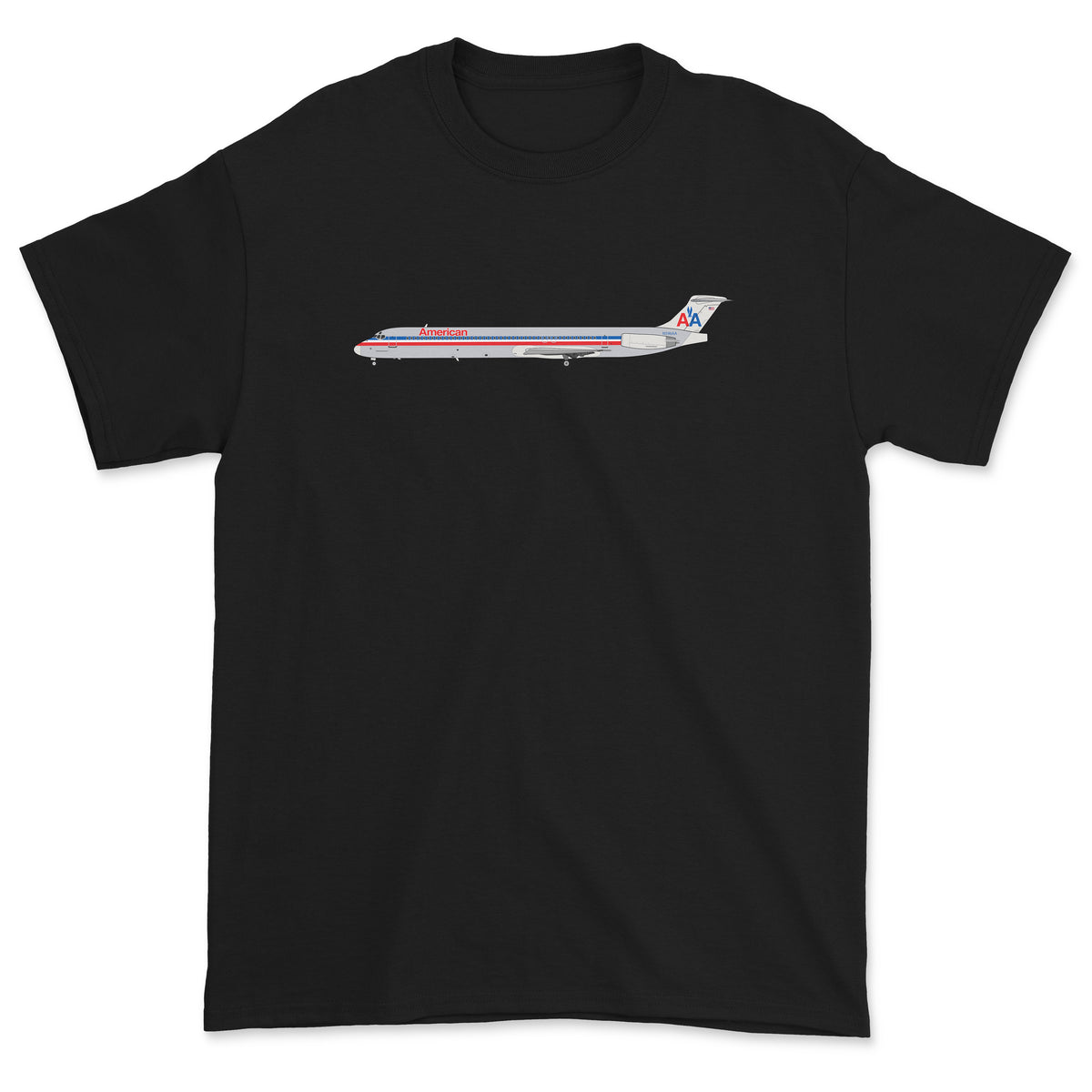 American Airlines McDonnell Douglas MD-80 Unisex T-Shirt - Black