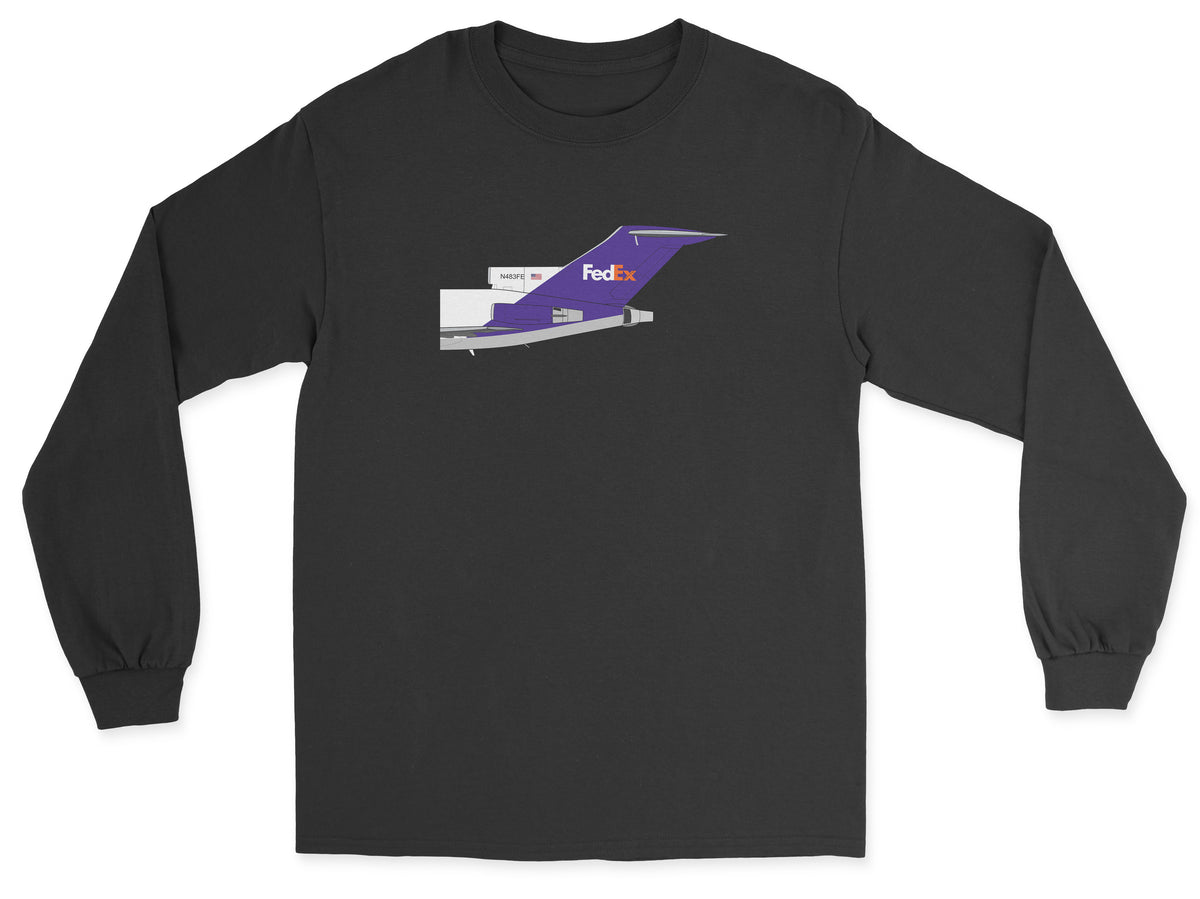 FedEx Boeing 727 Tail Section Unisex Long Sleeve T-Shirt - Black