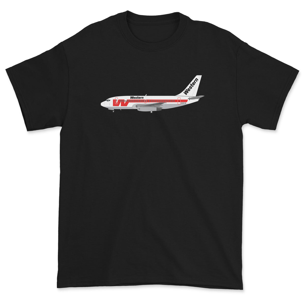 Western Airlines Boeing 737 Unisex T-Shirt - Black