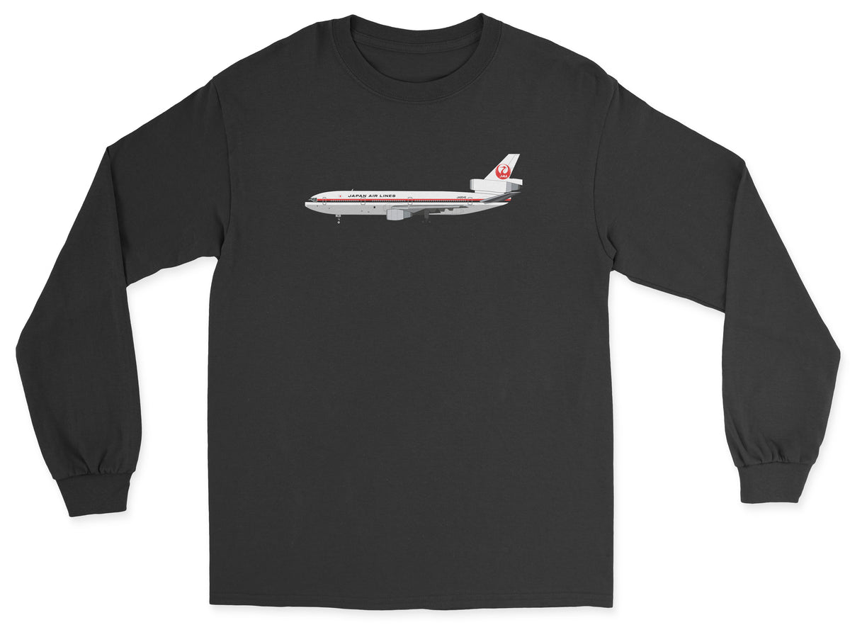 Japan Airlines McDonnell Douglas DC-10 Unisex Long Sleeve T-Shirt - Black