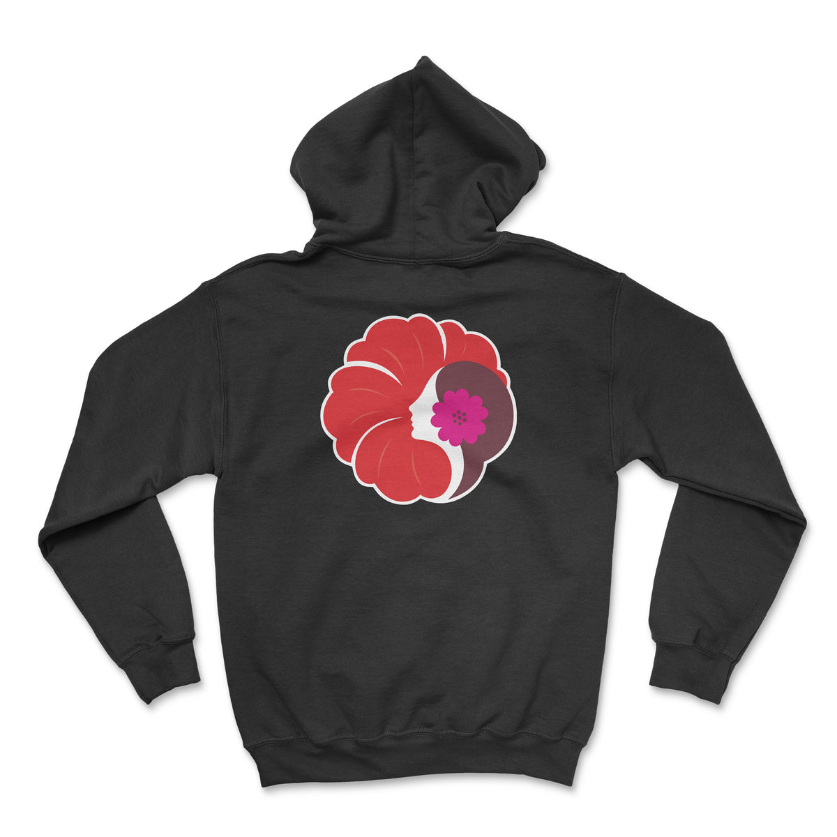 Hawaiian Airlines Old Logo (1973) Unisex Hoodie Printed On The Back - Black