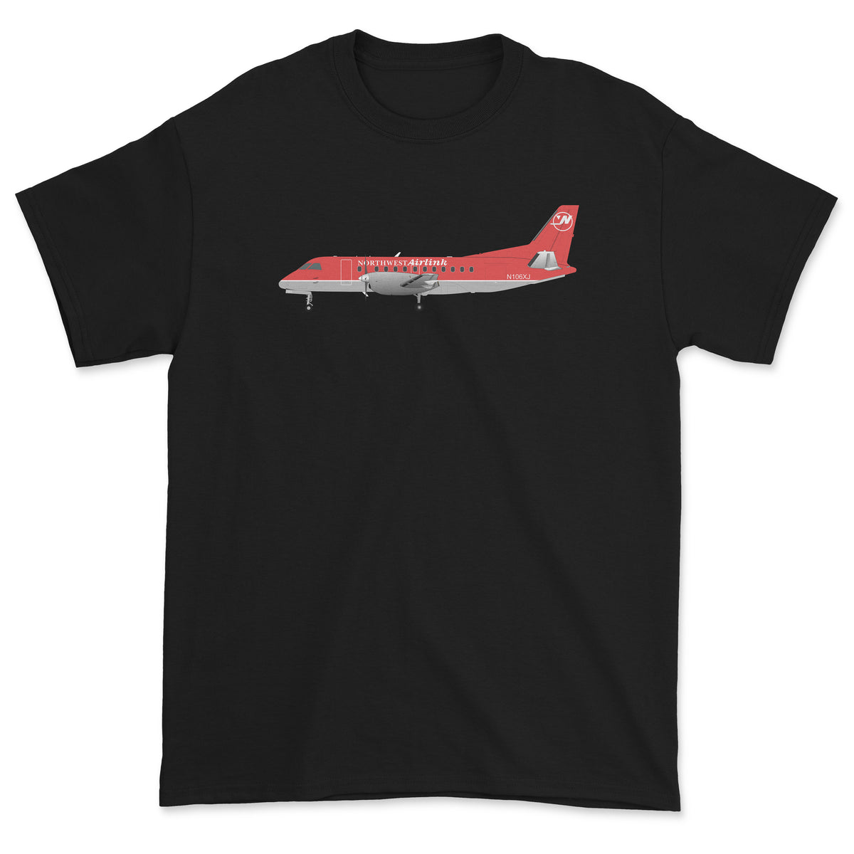 Northwest Airlink Saab 340 Unisex T-Shirt - Black