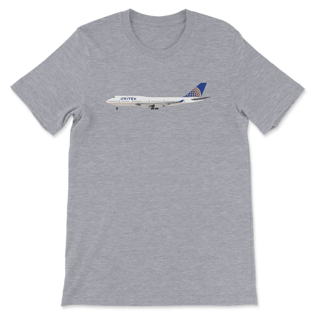United Airlines Boeing 747-400 Unisex T-Shirt - Athletic Heather