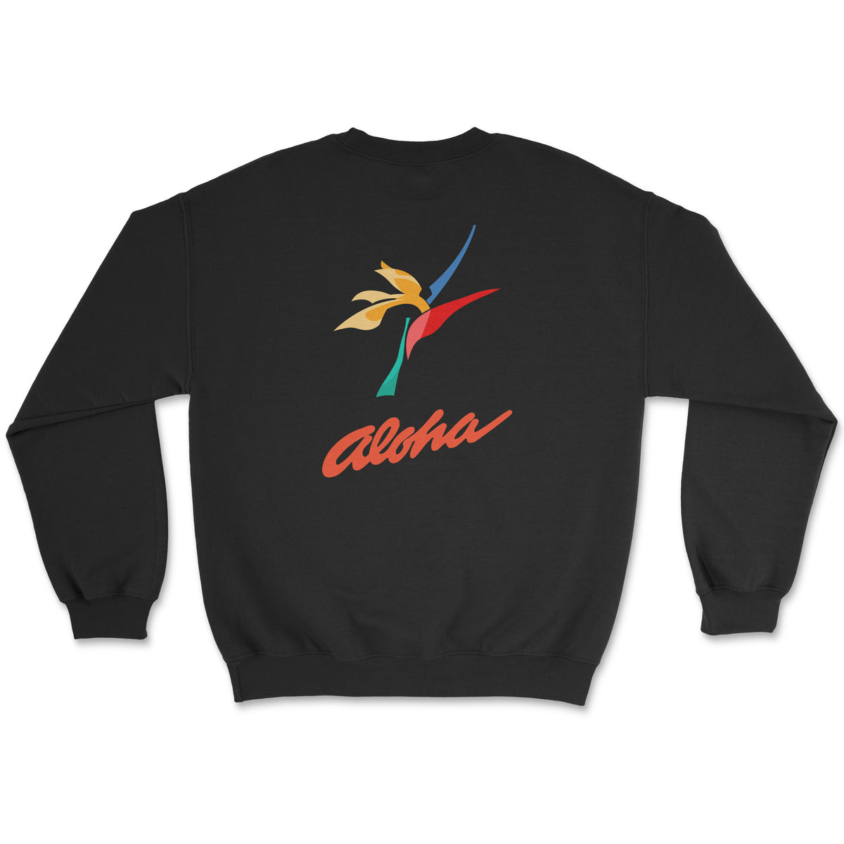 Aloha Airlines Unisex Sweatshirt Printed On The Back - Black