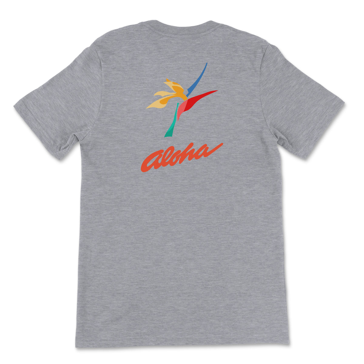 Aloha Airlines Unisex T-Shirt Printed On The Back - Athletic Heather