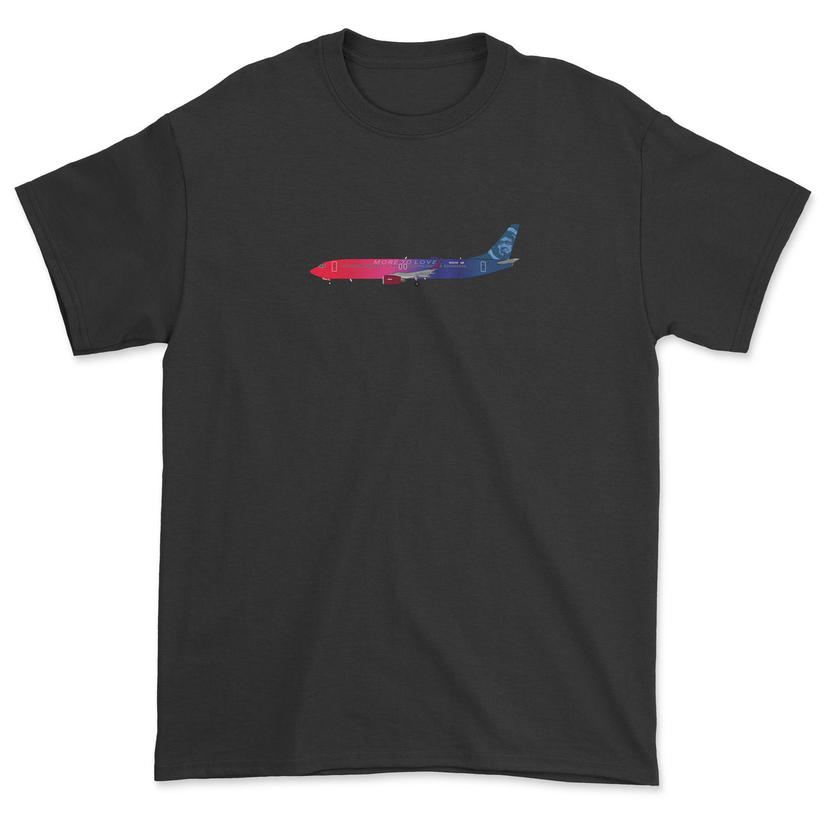Alaska Airlines Boeing B737-900ER More To Love Livery Unisex T-Shirt - Black