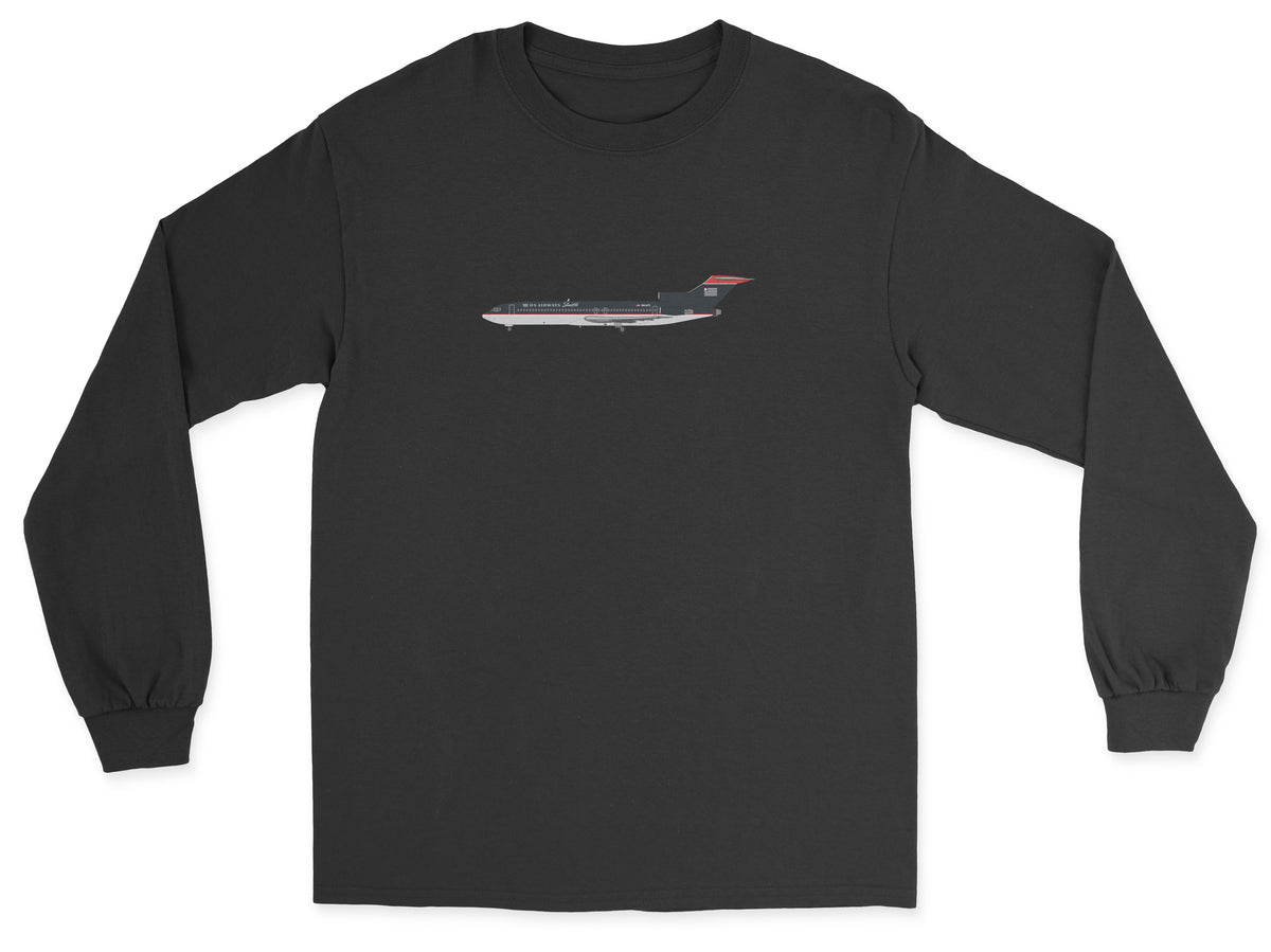 US Airways B727 Unisex Long Sleeve T-Shirt - Black
