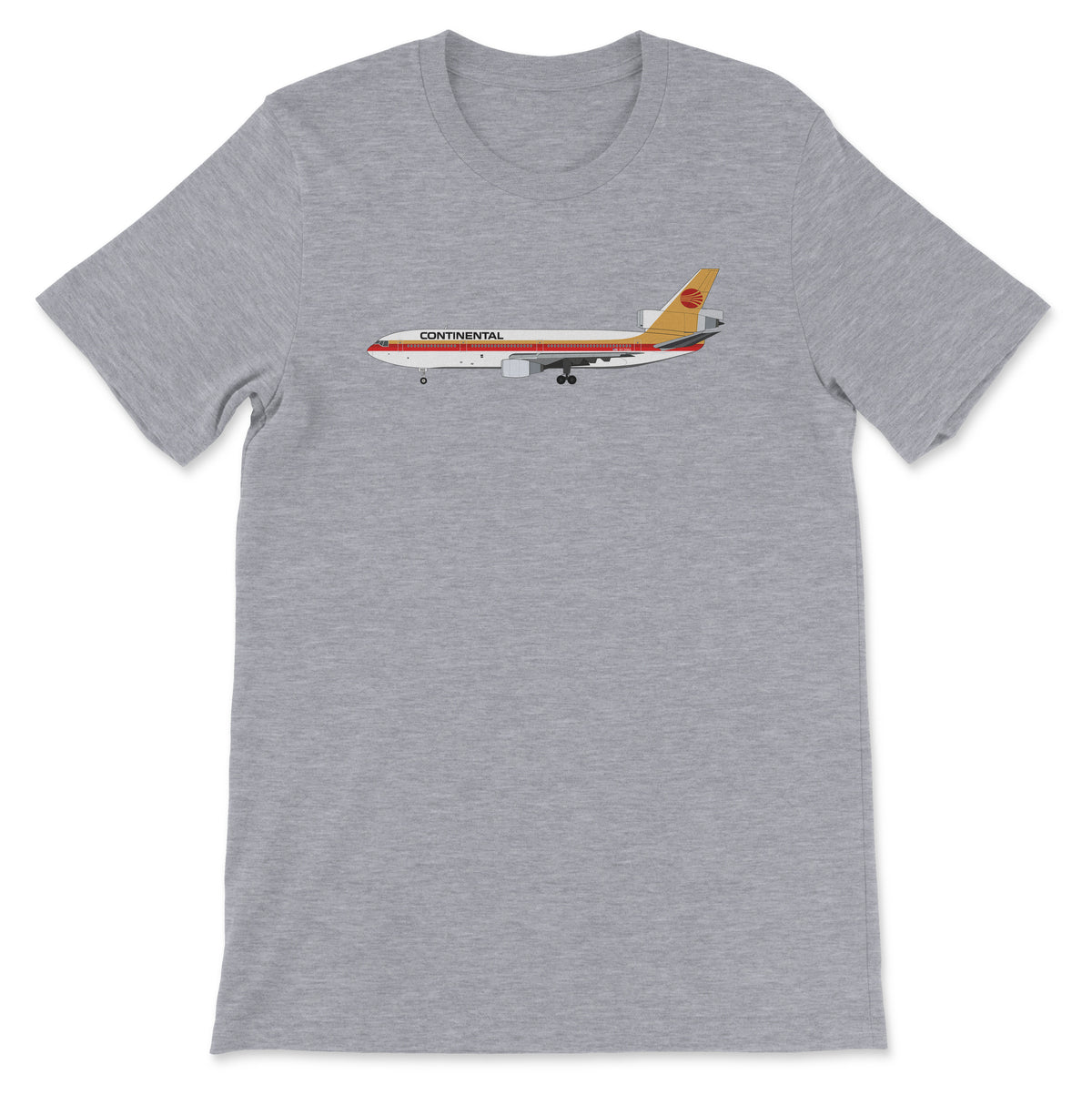 Continental Airlines Mcdonnell Douglas DC-10 Unisex T-Shirt - Athletic Heather