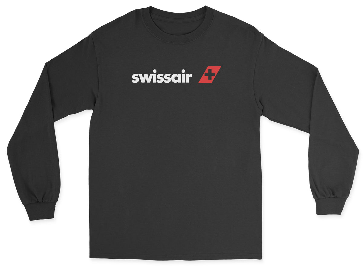 Swissair Unisex Long Sleeve T-Shirt - Black