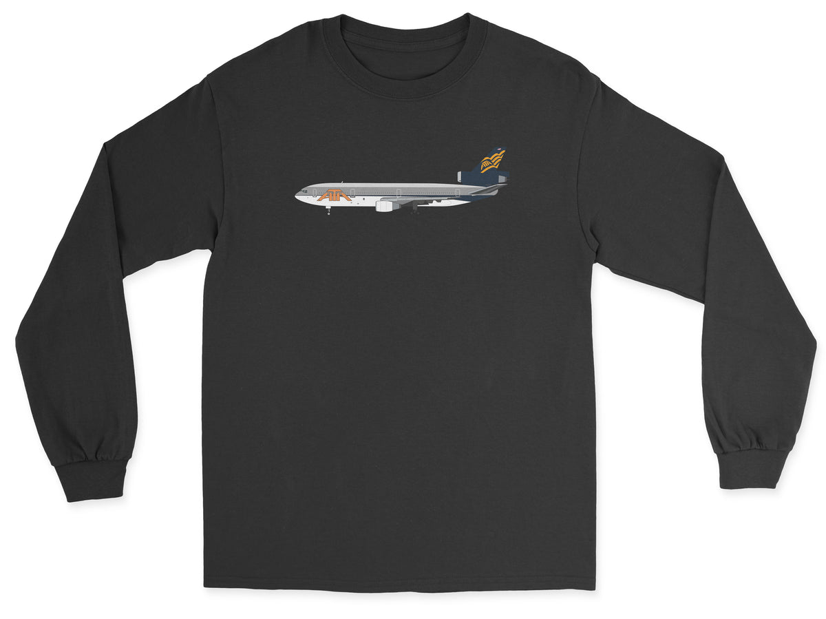 ATA Airlines McDonnell Douglas DC-10 Unisex Long Sleeve T-Shirt - Black