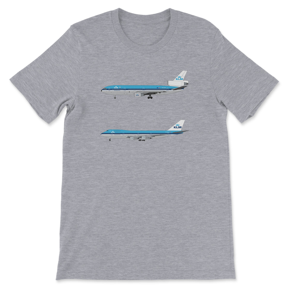 KLM DC-10, B747 Unisex T-Shirt - Athletic Heather