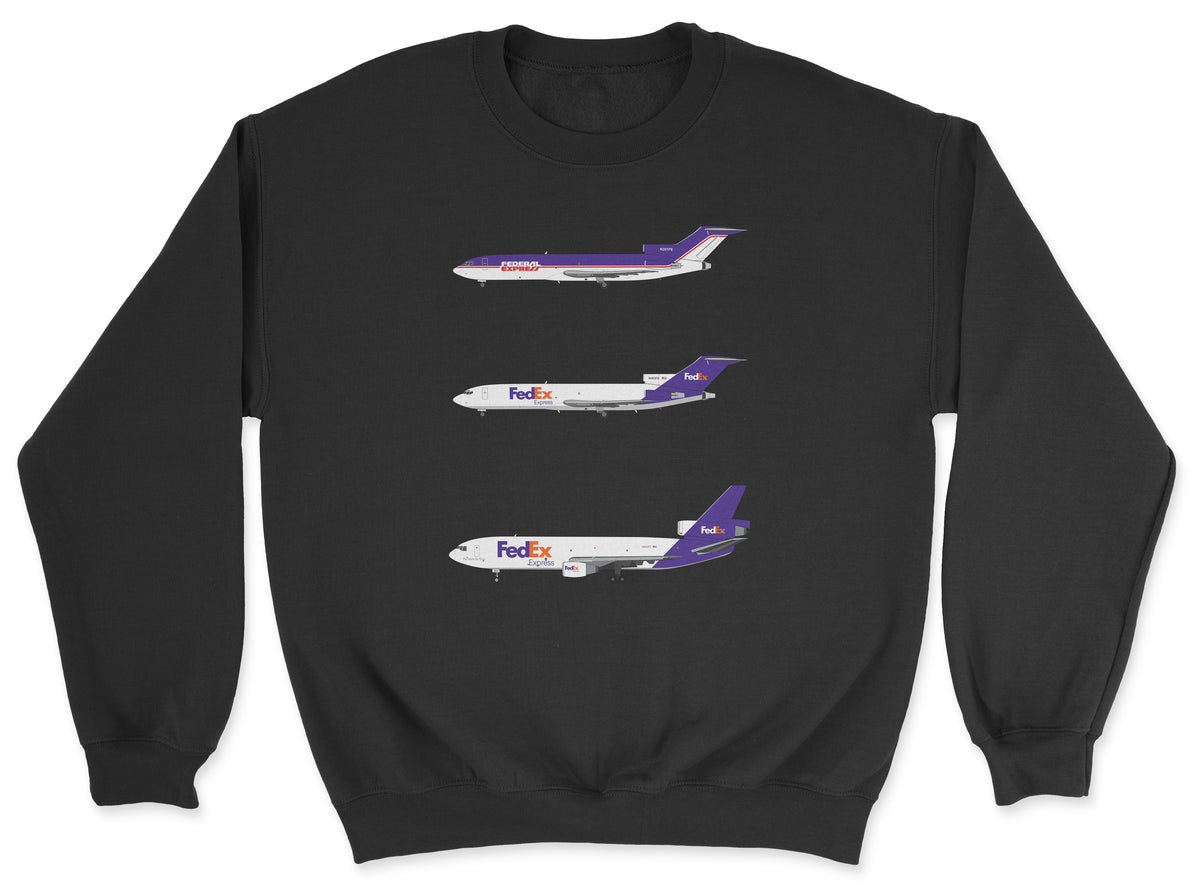 FedEx B727, DC-10 Unisex Sweatshirt - Black