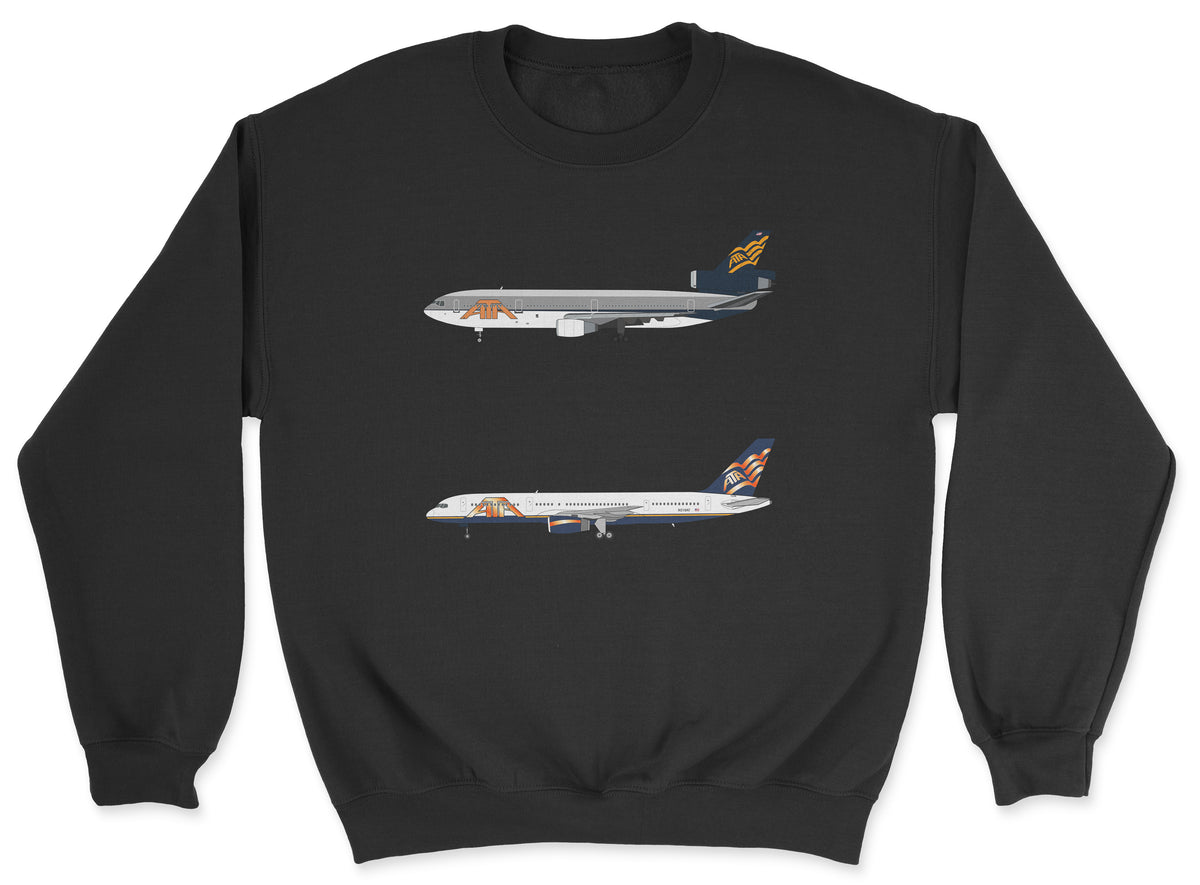 ATA Airlines DC-10, B757 Unisex Sweatshirt - Black