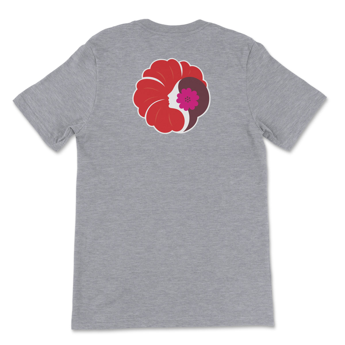 Hawaiian Airlines Old Logo (1973) Unisex T-Shirt Printed On The Back - Athletic Heather