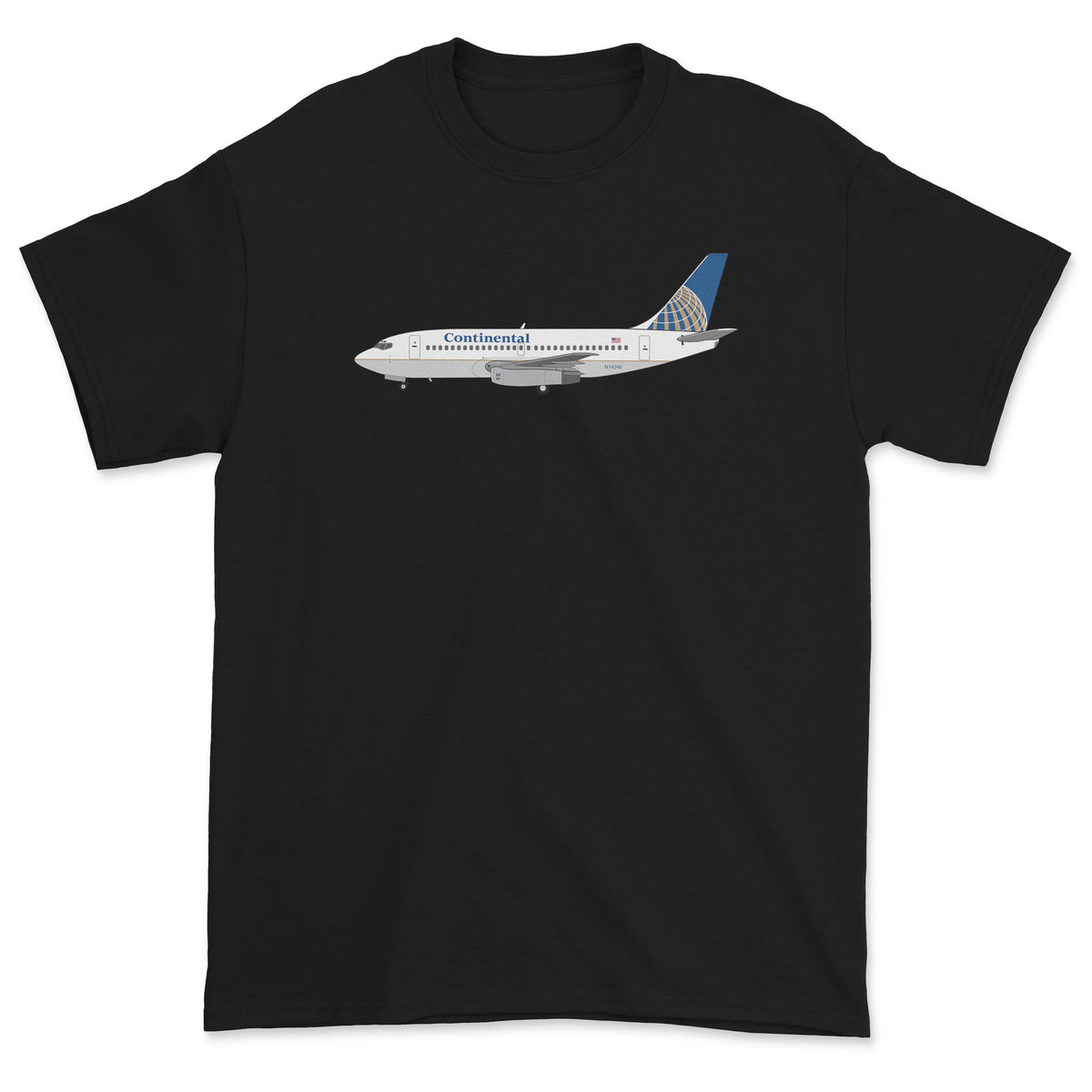 Continental Airlines Boeing 737-200 Unisex T-Shirt - Black