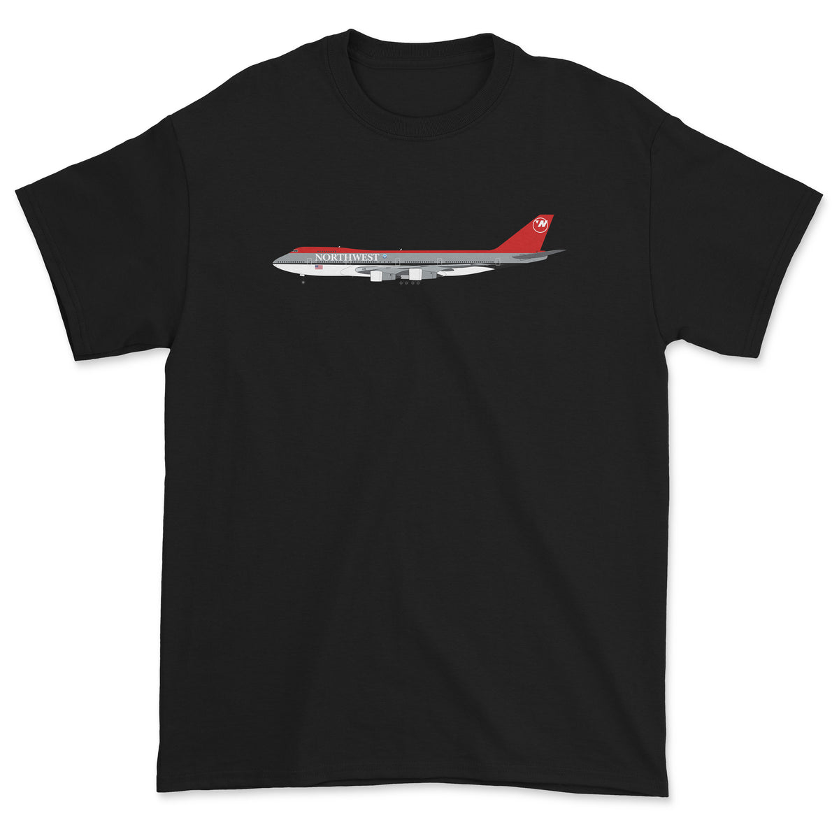 Northwest Airlines Boeing 747-200 Unisex T-Shirt - Black