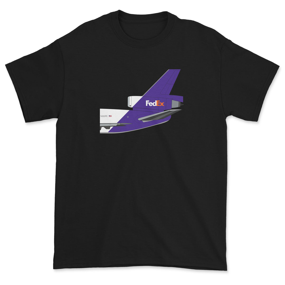 FedEx Mcdonnell Douglas DC-10 Tail Section Unisex T-Shirt - Black
