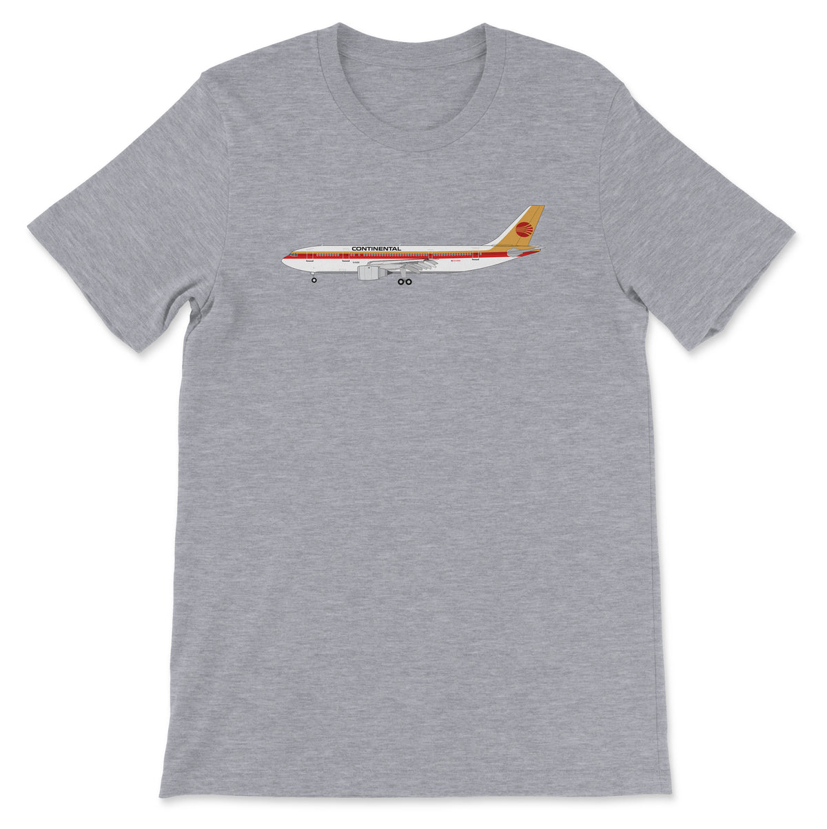 Continental Airlines Airbus A300 Unisex T-Shirt - Athletic Heather