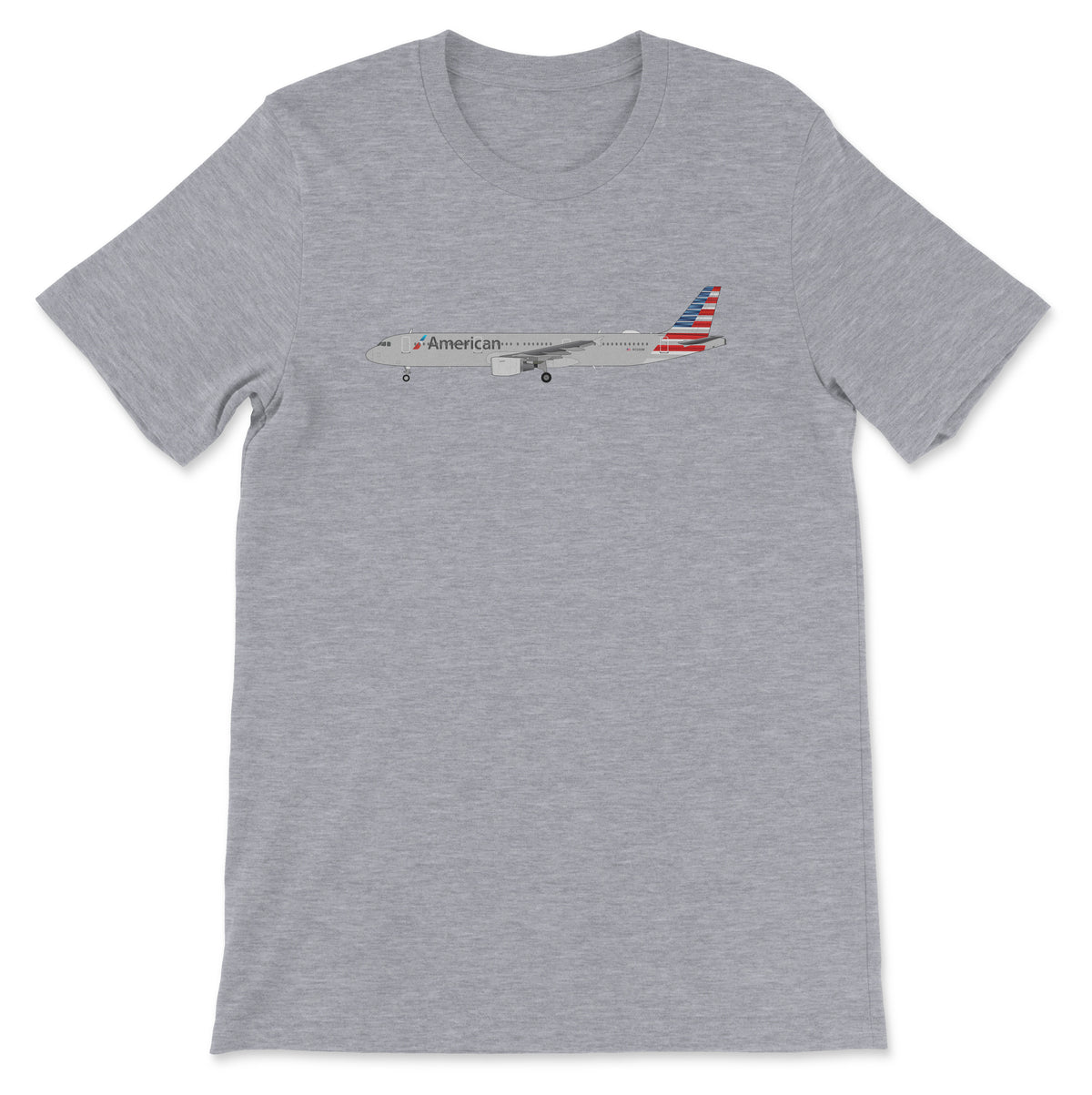 American Airlines Airbus A321 Unisex T-Shirt - Athletic Heather