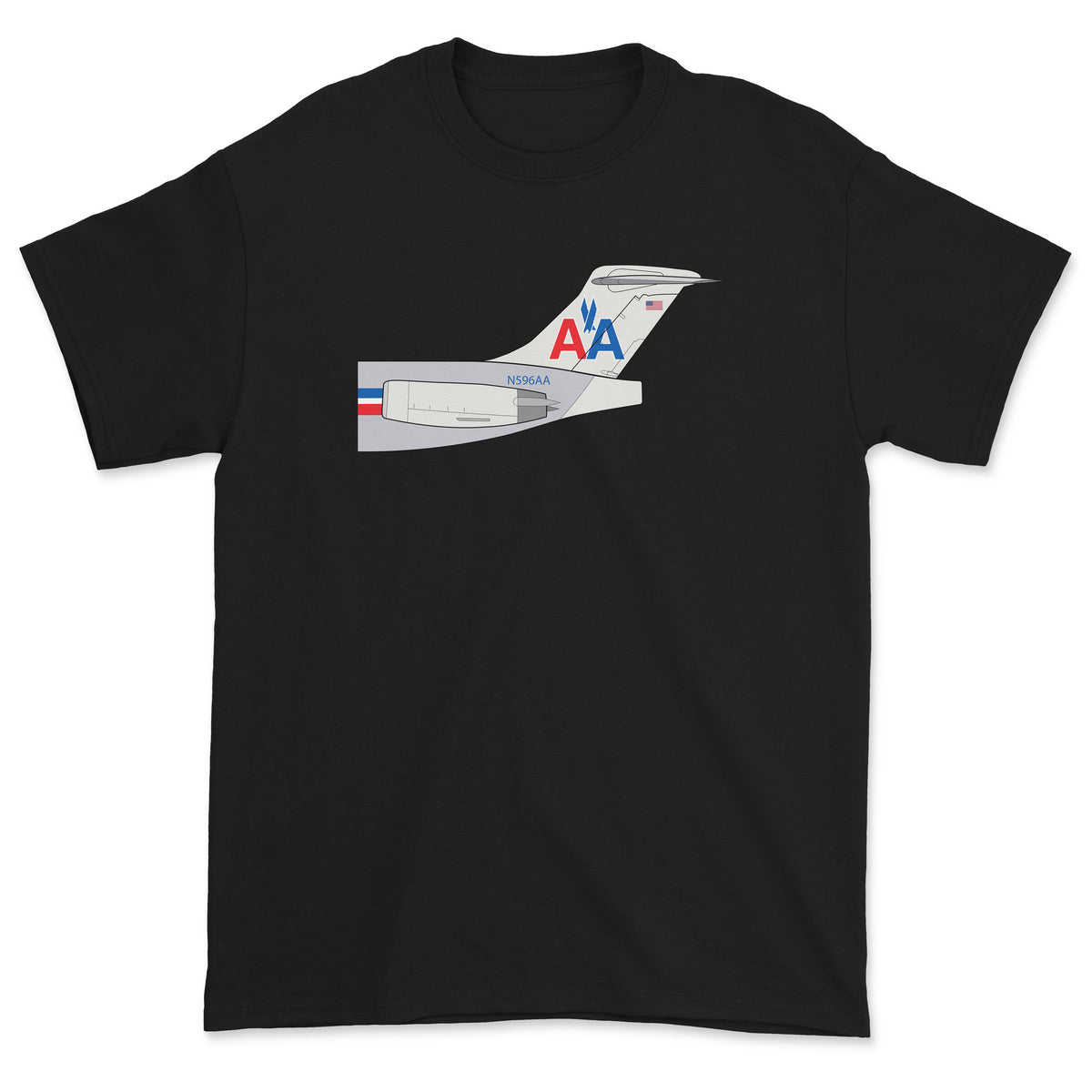 American Airlines McDonnell Douglas MD-80 Tail Section Unisex T-Shirt - Black