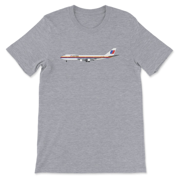 United Airlines Boeing 747-100 Unisex T-Shirt - Athletic Heather